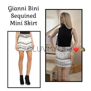 Gianni Bini Anita Sequined Mini Skirt
